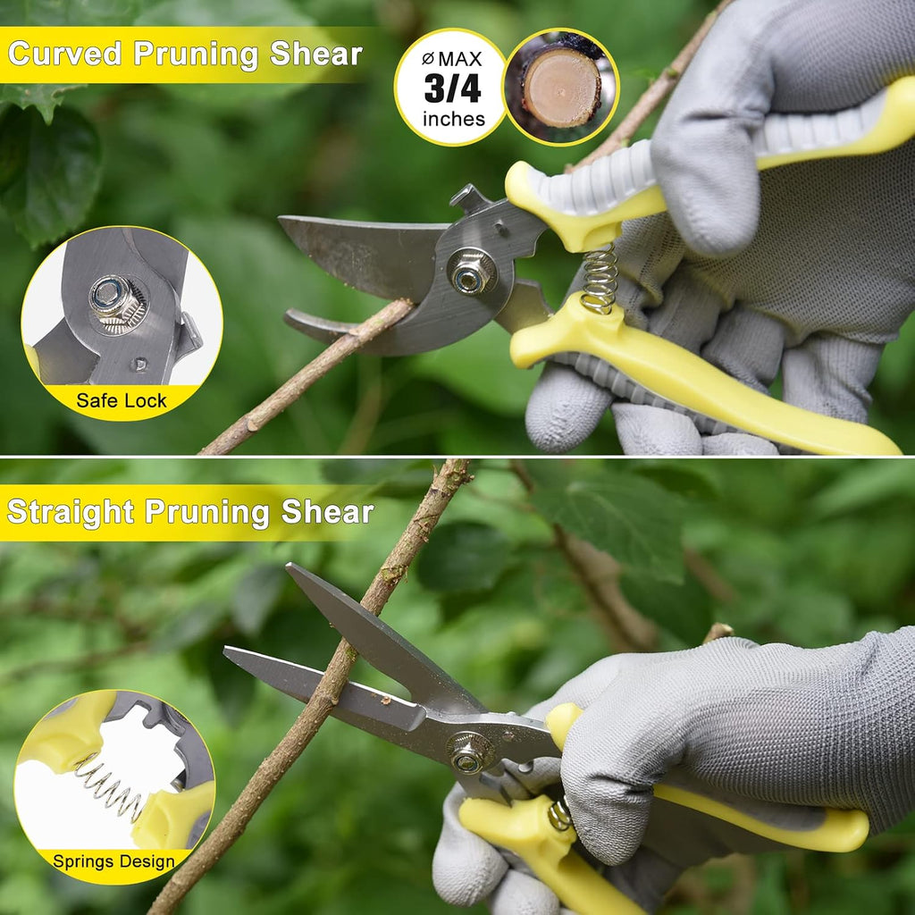 Carsolt 10Pcs Heavy Duty Stainless Steel Garden Hand Tools Set for Planting | Rust-Proof & Ergonomic Handle, Includes