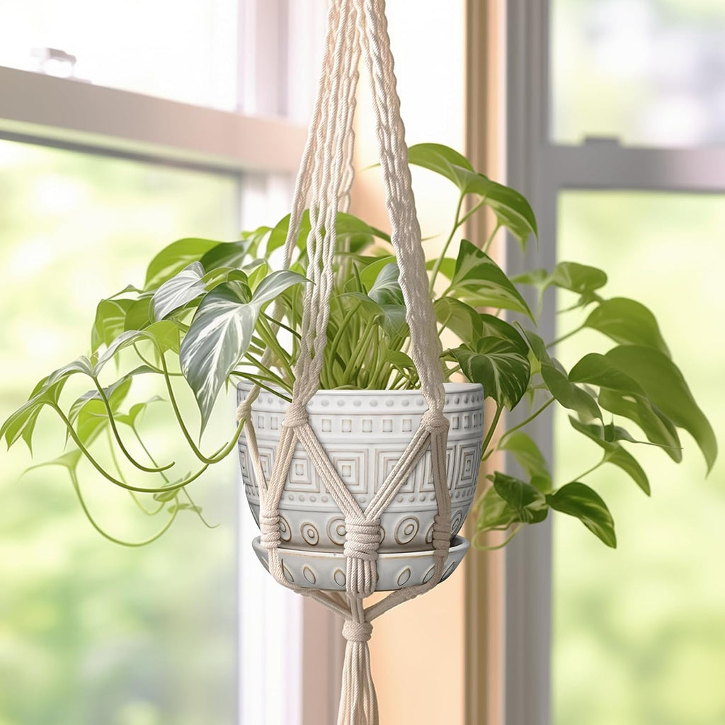 G EPGardening Ceramic Pots for Plants - 5 Inch Plant Pot Indoor with Drainage Hole and Saucer, Outdoor Flower Pot