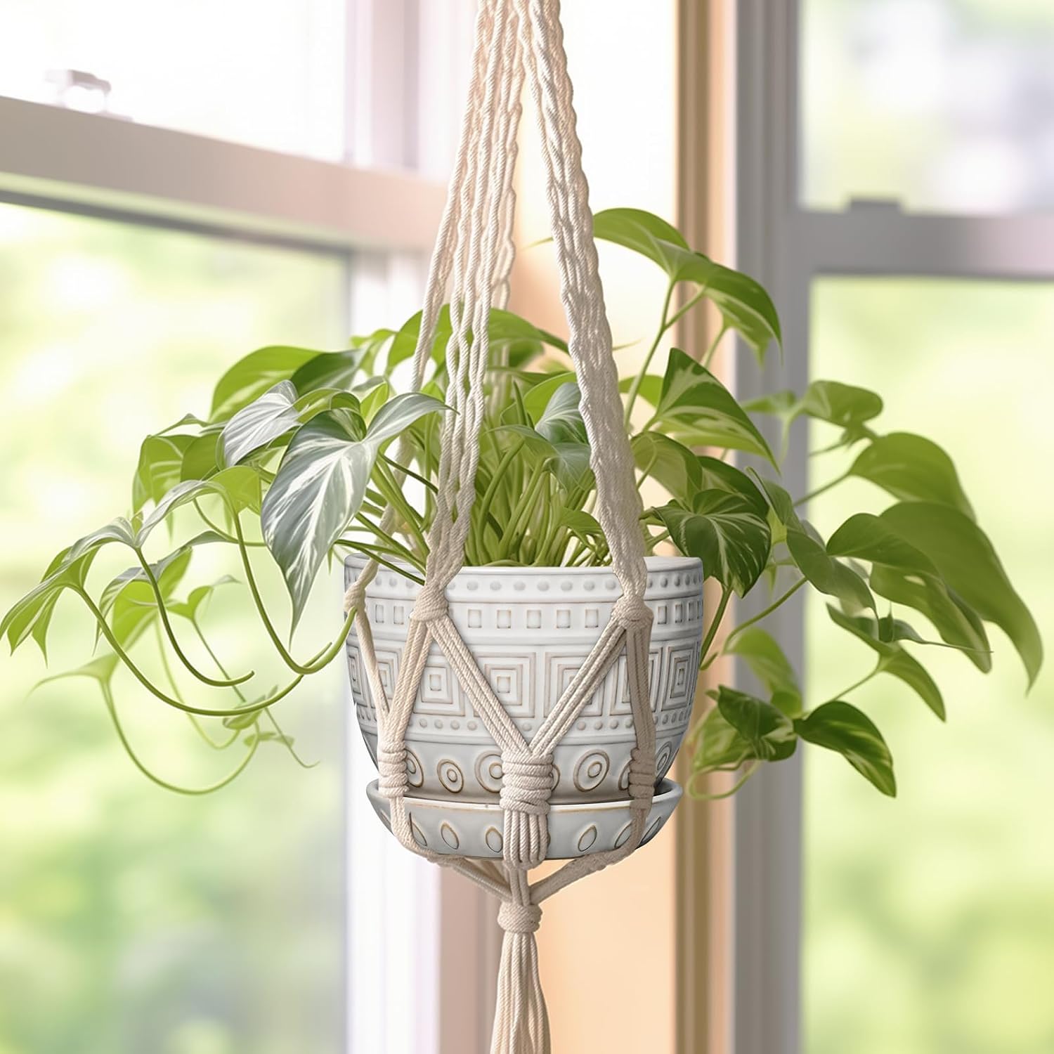 G EPGardening Ceramic Pots for Plants - 5 Inch Plant Pot Indoor with Drainage Hole and Saucer, Outdoor Flower Pot