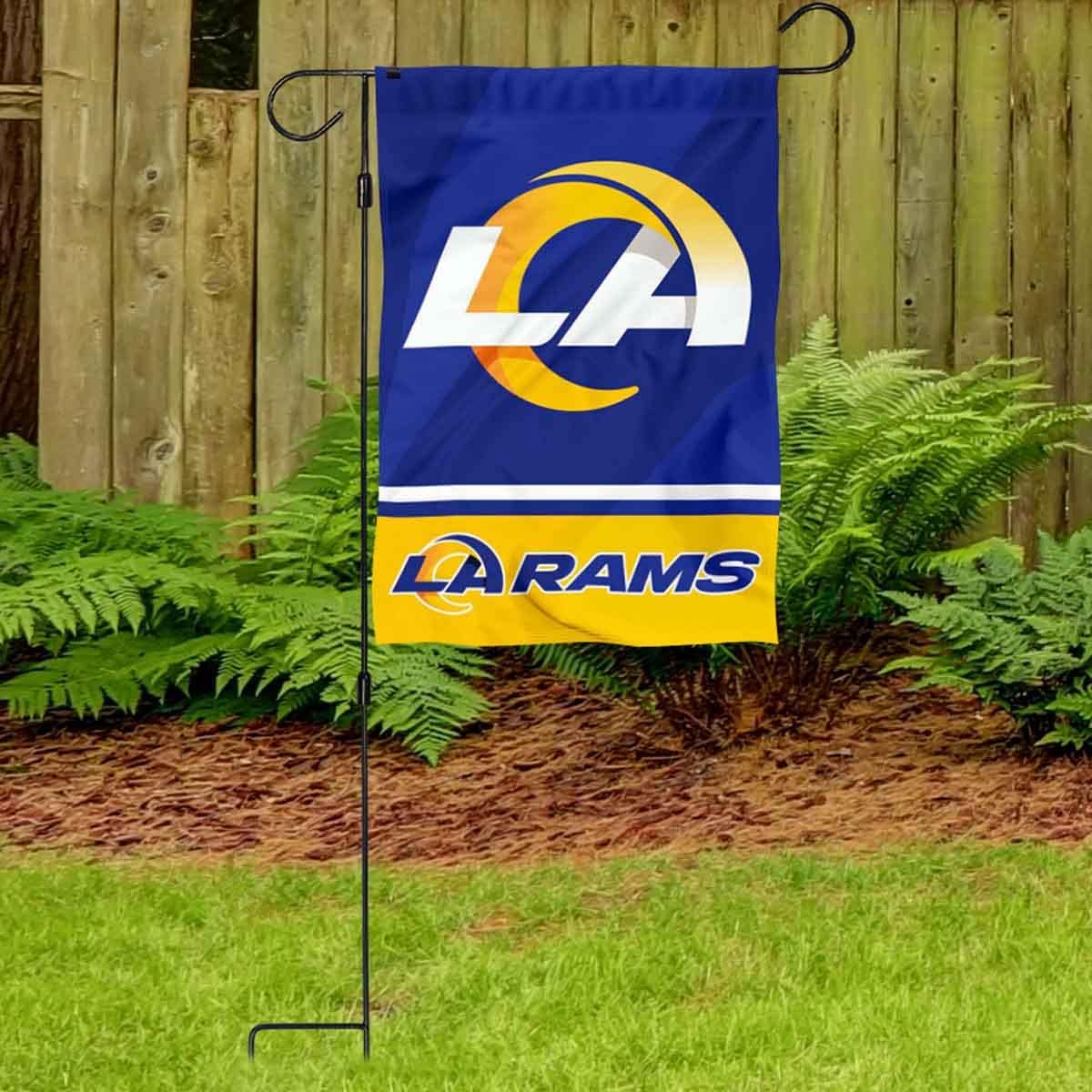 Rams LA Logo Garden Flag and Stand Pole Holder Mount