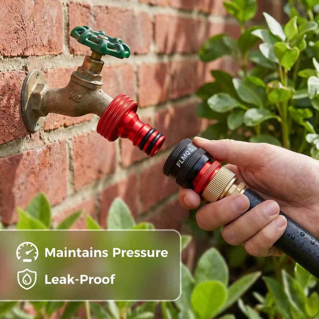 Garden Hose Quick Connectors, 3/4" GHT Heavy-Duty Aluminum Alloy Hose Fittings, Universal Leak-Proof Quick Connector