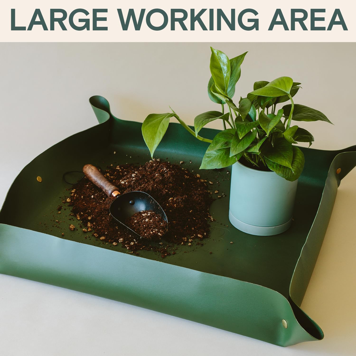 Repotting Mat 30" x 30" Waterproof Foldable Potting Mat for Indoor Plants | Large reusable potting mat with 4-inch