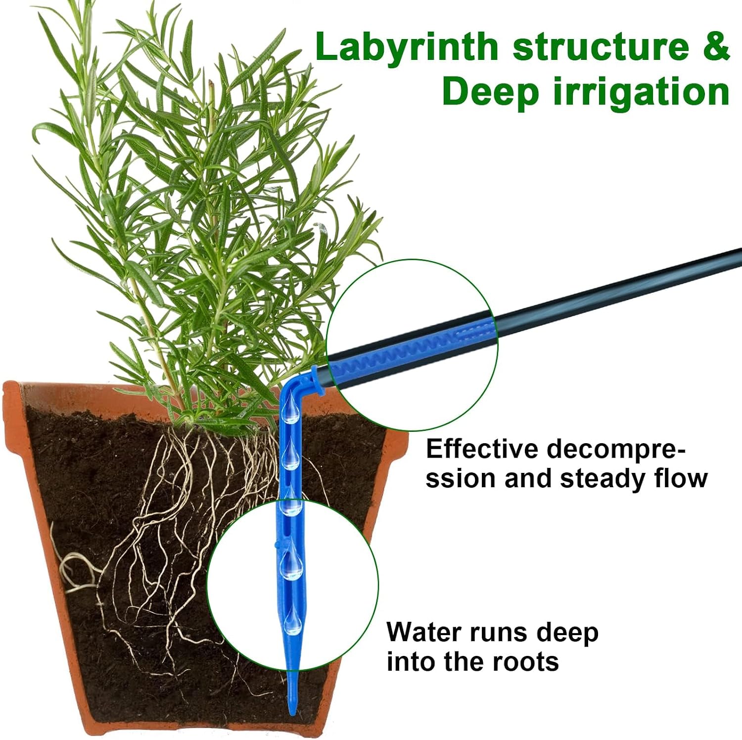 RISINGUP Solar Drip Irrigation System for 15 Potted Plants Outdoor Garden | Automatic Plants Watering System with