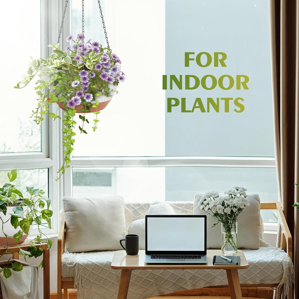 Hanging Planters, Self Watering, White 10 Inch 2 Pack with Drainage | Indoor Outdoor Use, Removable Drainage Tray
