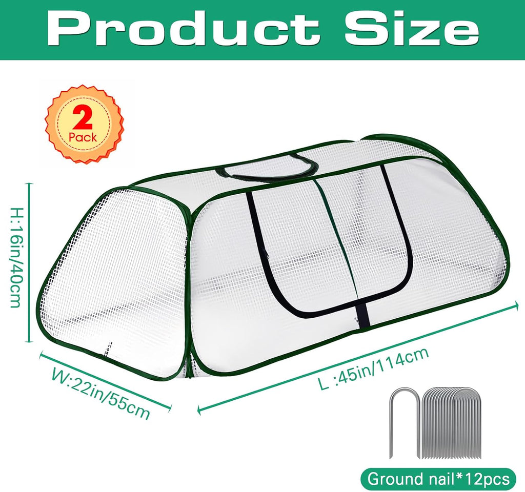Garden Rows Accelerator Plants Cover-Garden Greenhouse with Roll-up Zipper Door,Thicker PE Cover for Indoor Outdoor