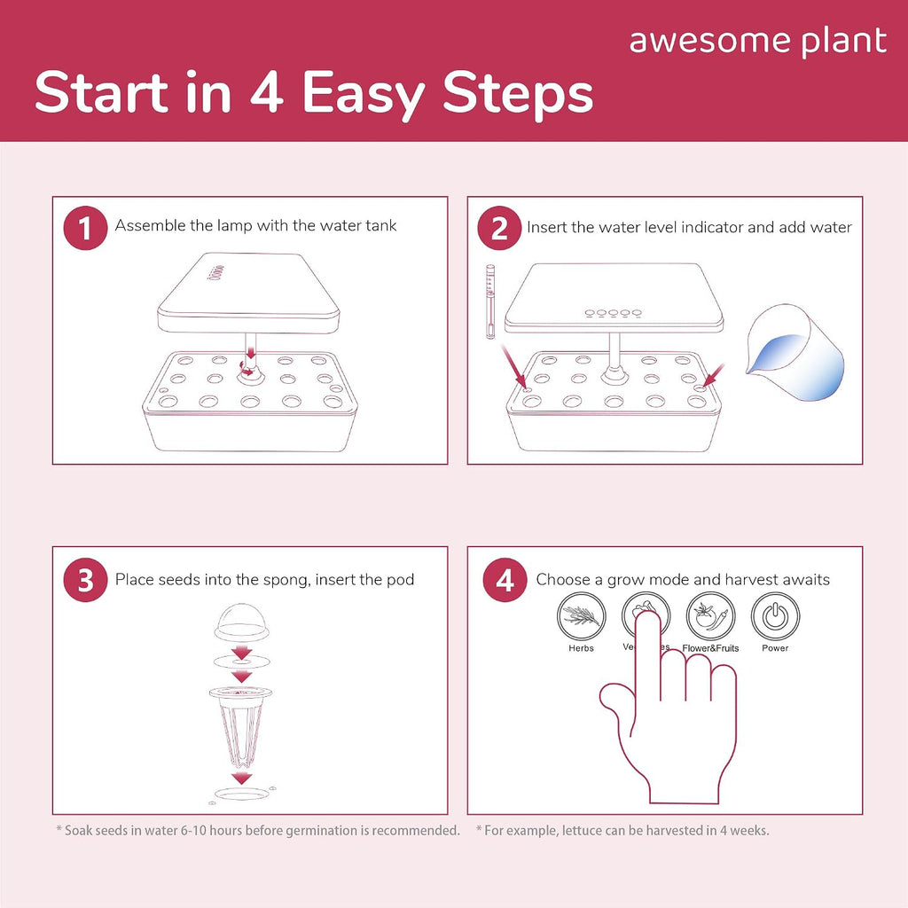 14Pro Hydroponics Growing System Kit (14 Pods), Large Indoor Herb Garden Kit with 5L Watertank, LED Grow Light, Perfect