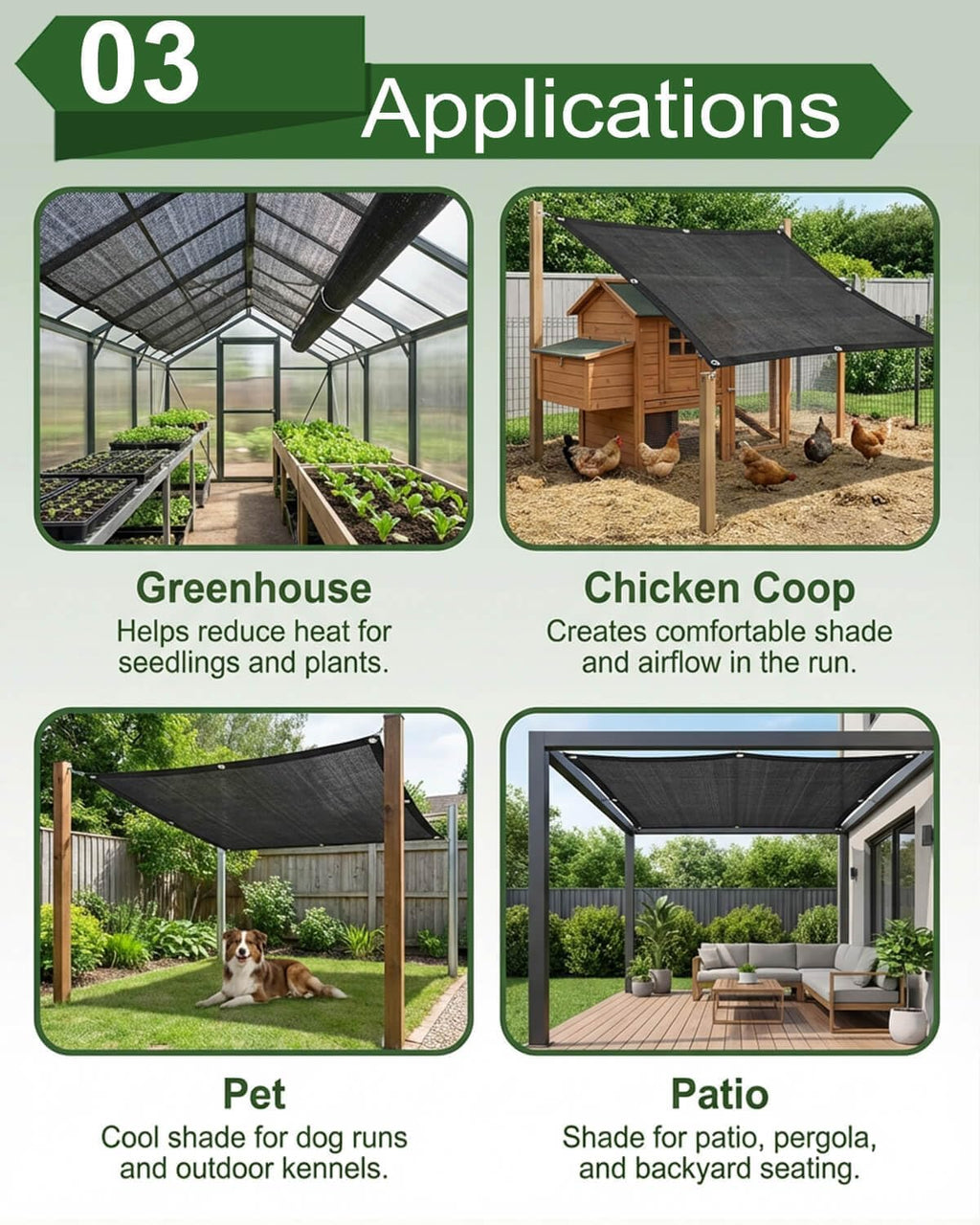 50% Sunblock Shade Cloth Net Black Resistant - 20x30 Ft Garden Shade Mesh Tarp for Plant Cover, Greenhouse, Chicken