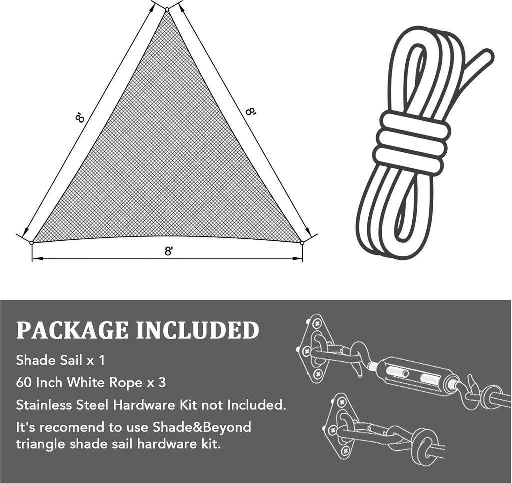 Shade&Beyond Triangle Sun Shade Sail 16'X16'X16' Permeable Canopy Sand for Patio Garden Yard Deck Pergola (We Make
