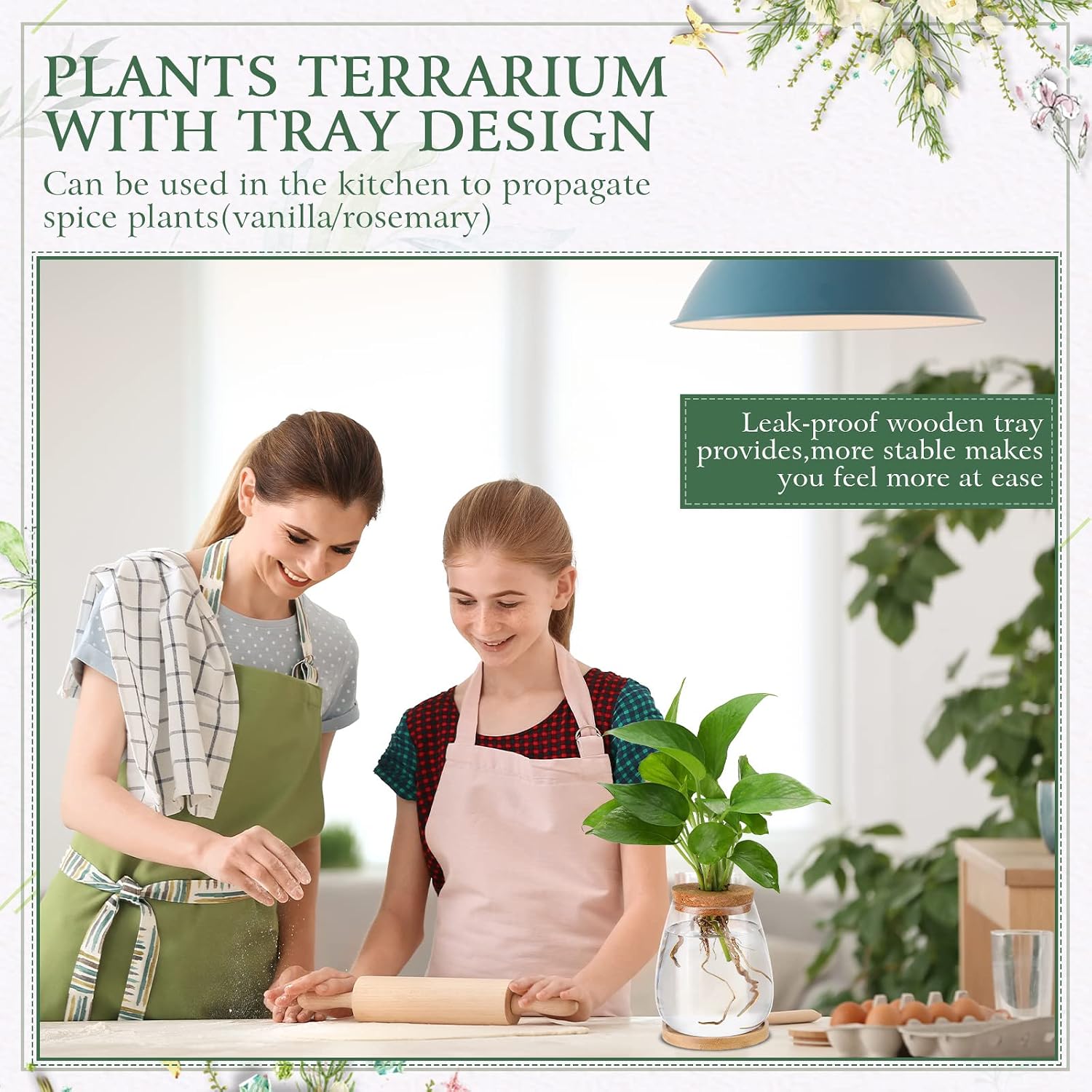 Nuanchu 4 Pcs Desktop Plant Terrarium Plant Propagation Vase Propagation Jars Glass Containers Air Planter Water