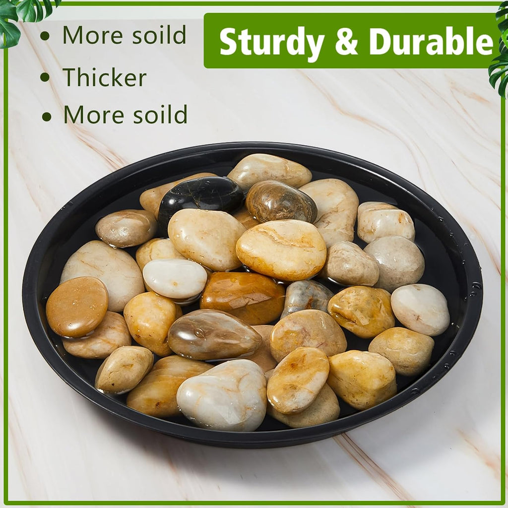 Honeydak 16 Pack 14.2 Inch Plant Saucer Plastic Plant Water Tray Plastic Saucers for Indoors Outdoors Round Pot Planter