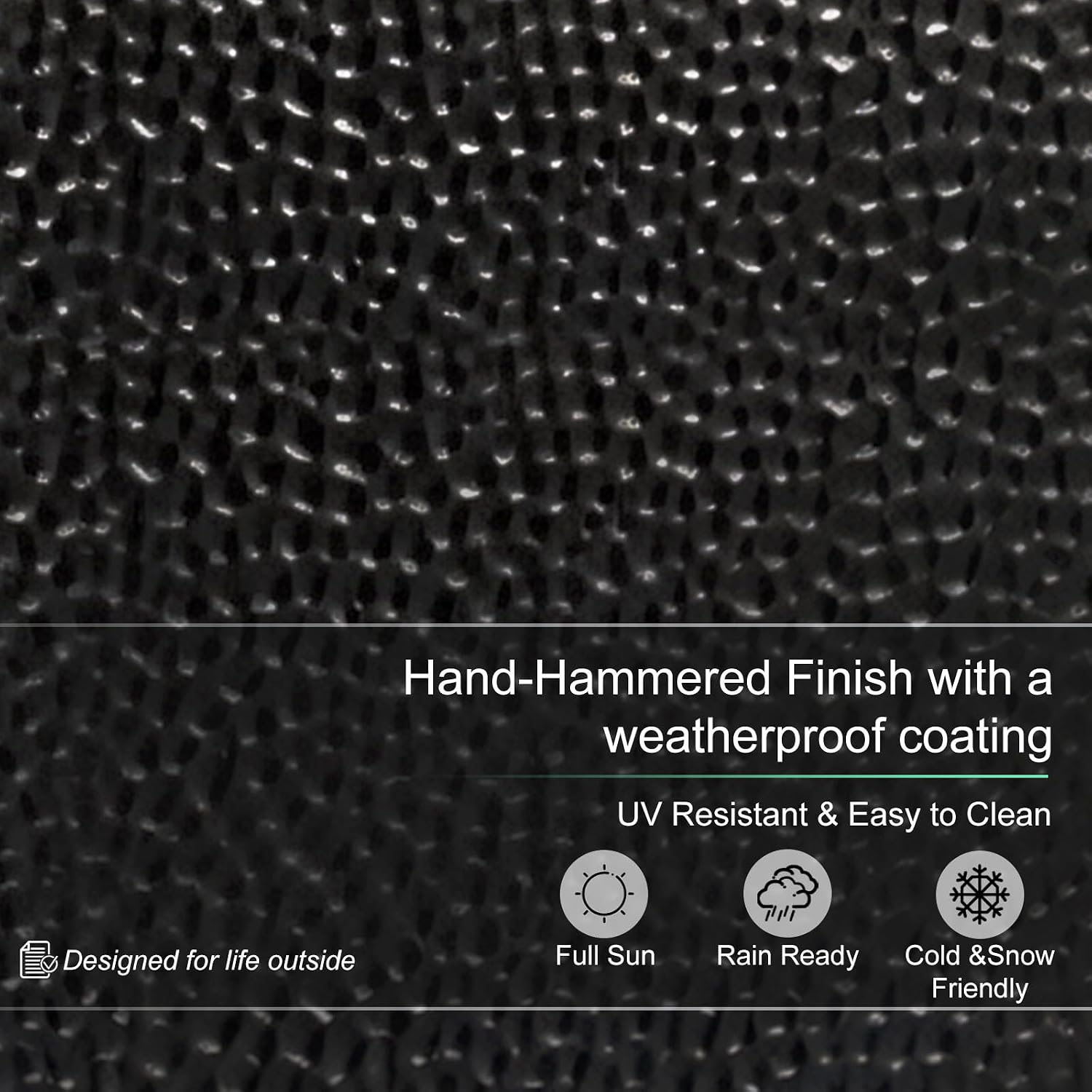 BAYN 2-Pack 24" Tall Metal Planter – Hand-Hammered Textured Large Black Flower Pots Box with Saucer for Outdoor&Indoor