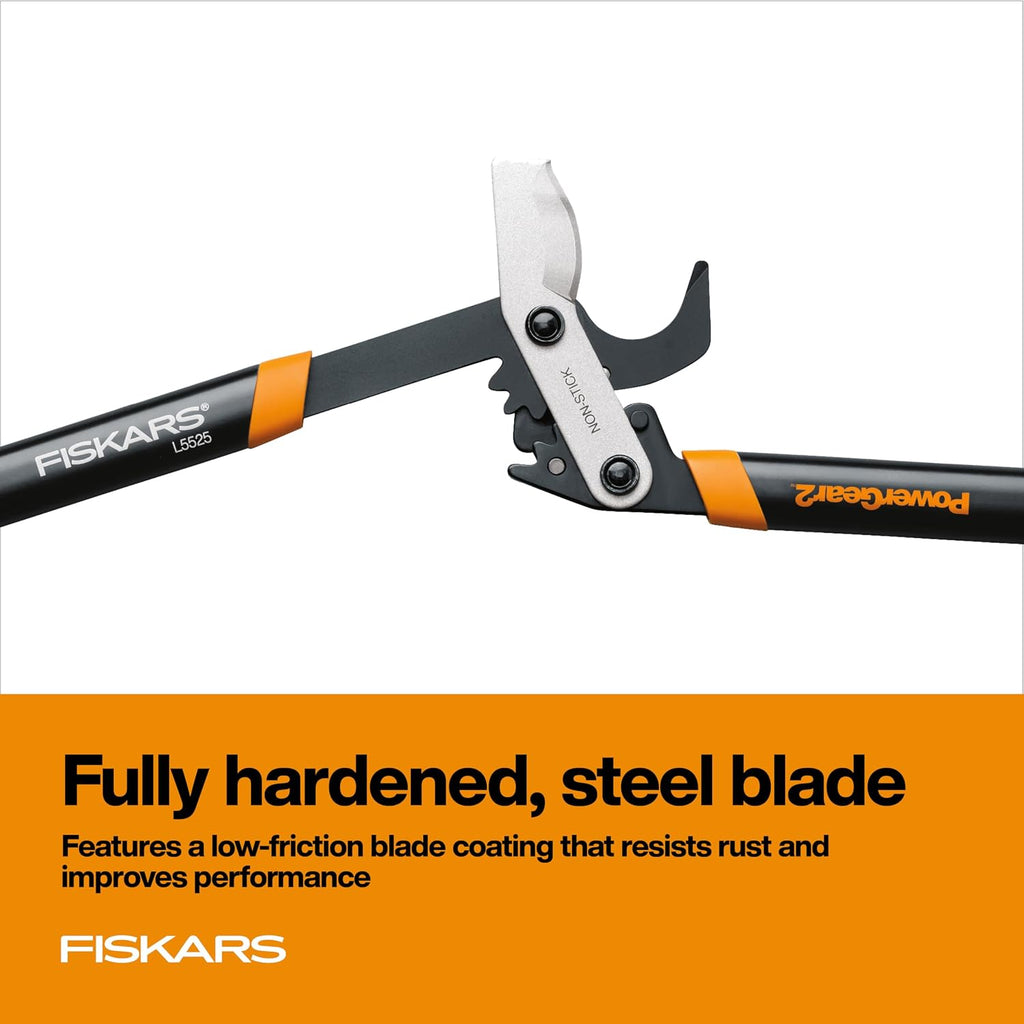 Fiskars 25” PowerGear2 Garden Bypass Loppers, 1.75" Capacity Tree Trimmer | Branch Cutter Tool, Multiplies Cutting