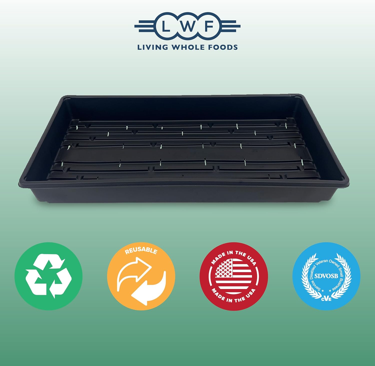 10 Plant Growing Trays (WITH Drain Holes) - 20" x 10" - Perfect Garden Seed Starter Grow Trays: For Seedlings, Indoor