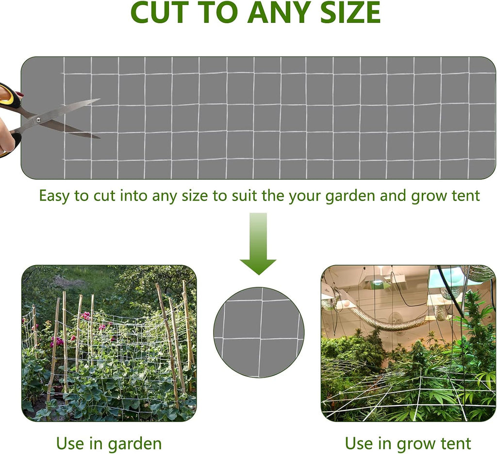 Toolazy Trellis Netting 5 x 350 ft - Heavy Duty Nylon Garden Netting with 6 Inch Mesh, Soft Plant Support Net for