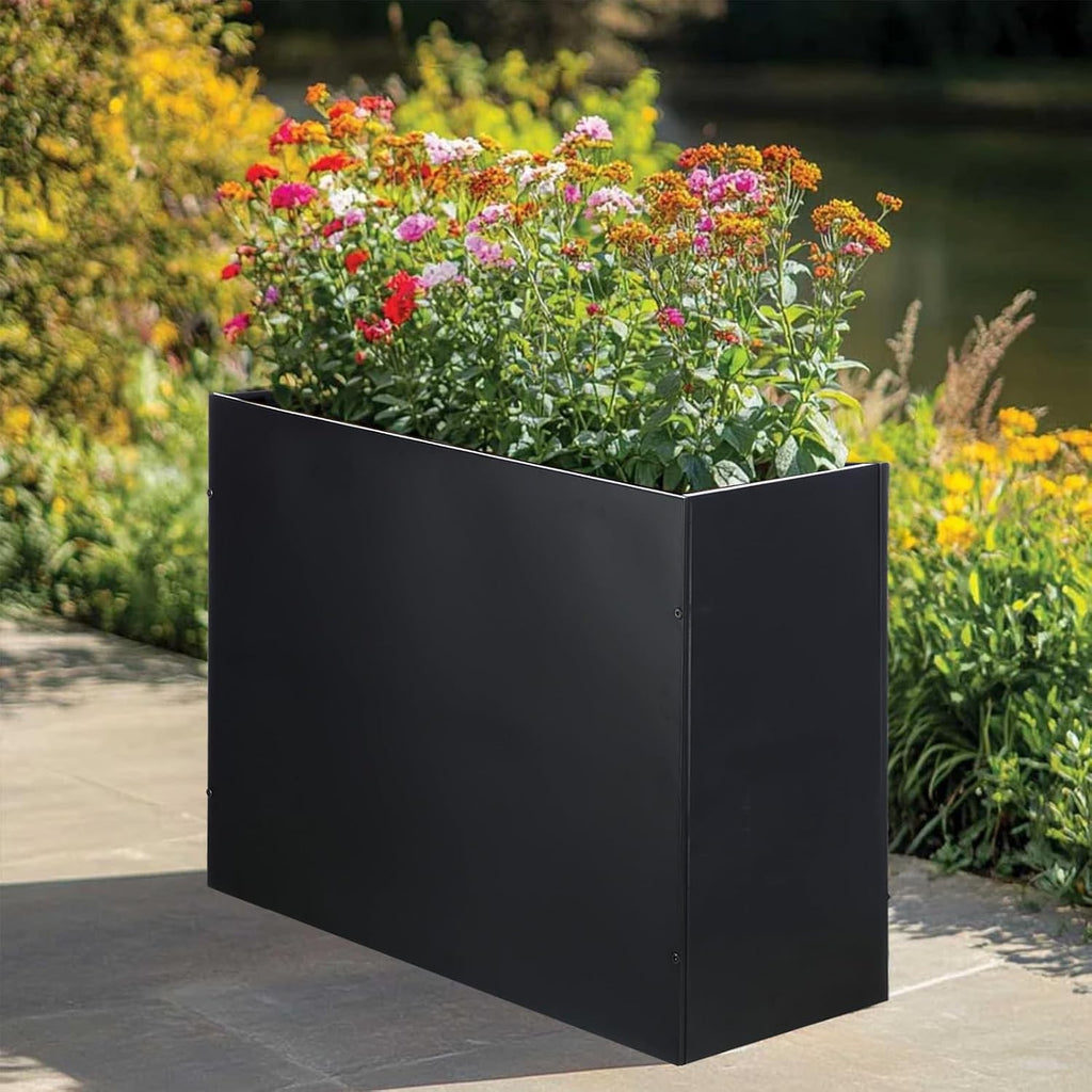 BAYN Large Metal Rectangular Garden Planter Box 32”x 12”x 24” | Modern Design, Weather-Resistant Coating, Heavy Duty