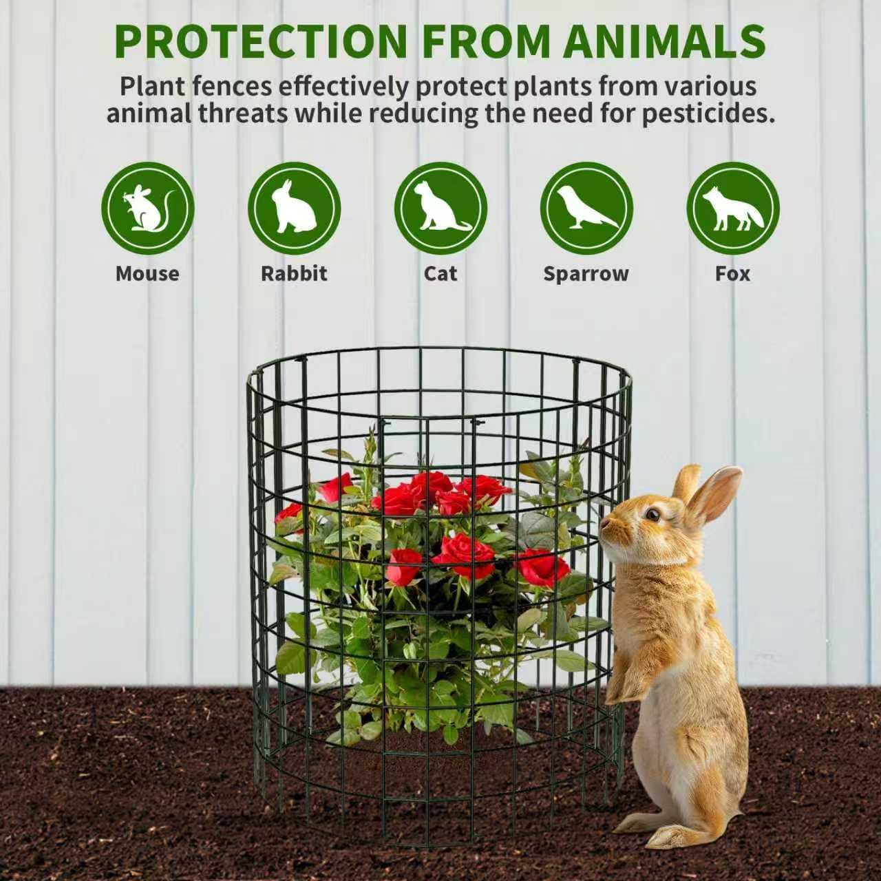 10 Packs Round Plant Protector from Animals,Metal Wire Mesh Garden Plant Cages for Outdoor Gardening Supplies, Garden