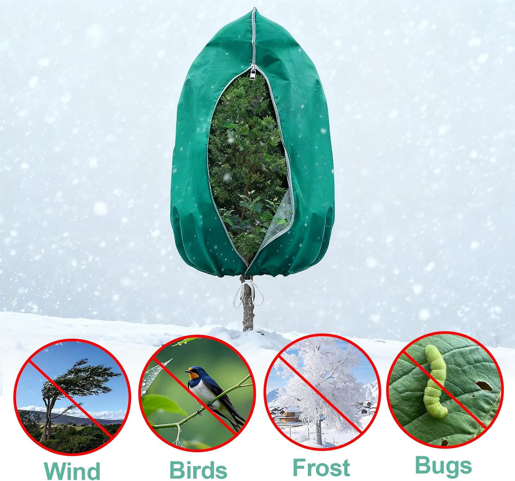 2 PCS 47.2 x 70.8 Inches Plant Covers Freeze Protection, 2.2oz/yd² Frost Cloth for Outdoor Plants with