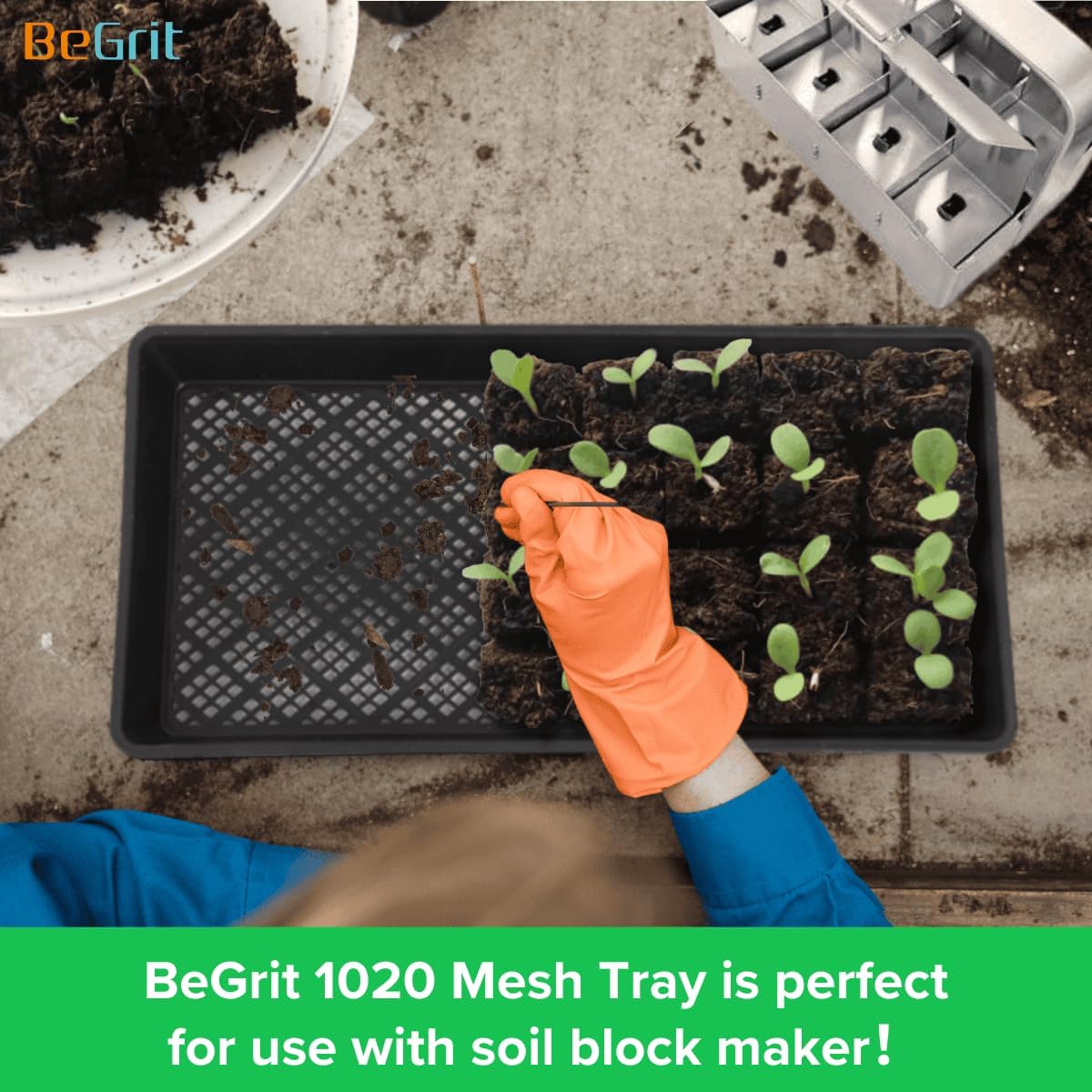 BeGrit 1020 Mesh Bottom Trays with Holes for Seed Starting Germination
