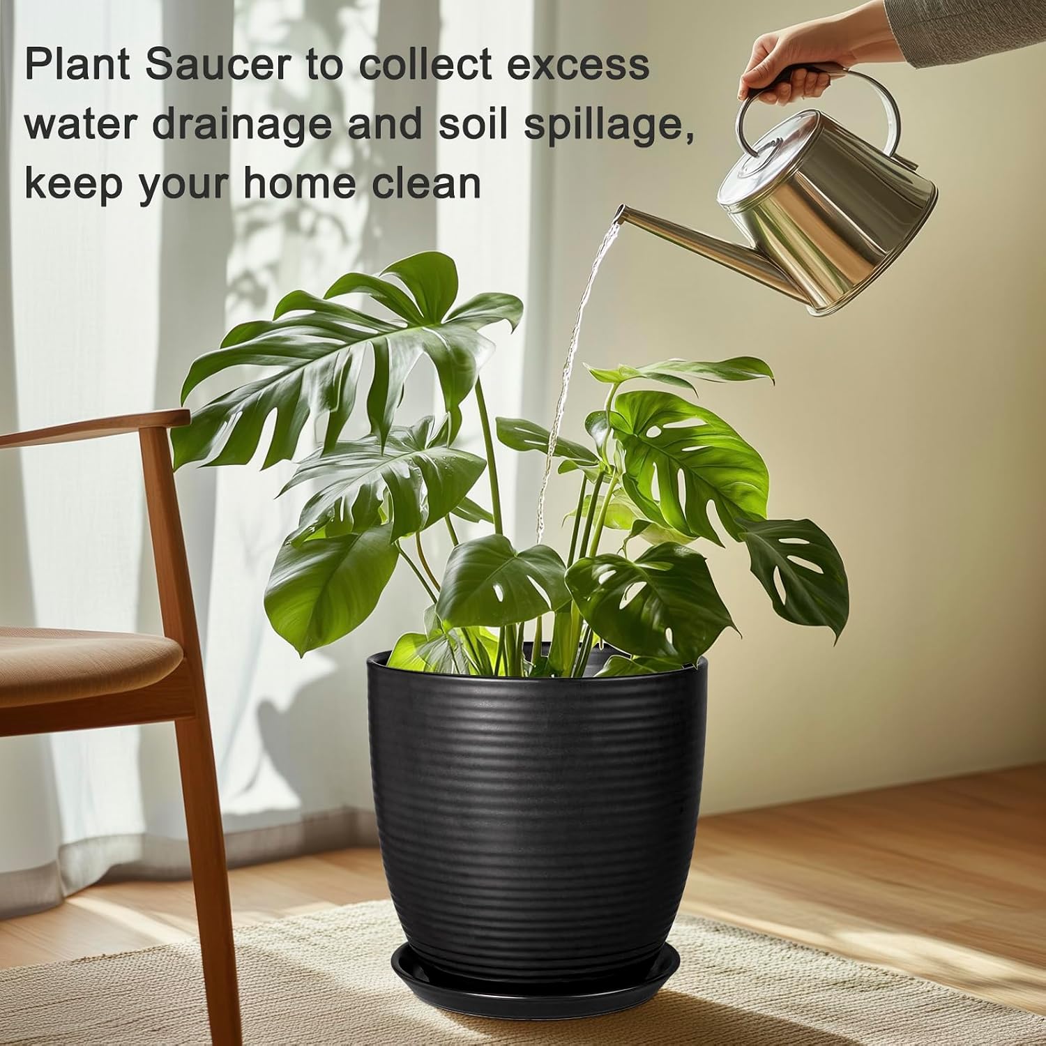 Flower Pot Saucer 12 Inch - Ceramic Plant Saucer for Outdoors Plant Drip Tray for Pots Indoor No Holes Large Plant