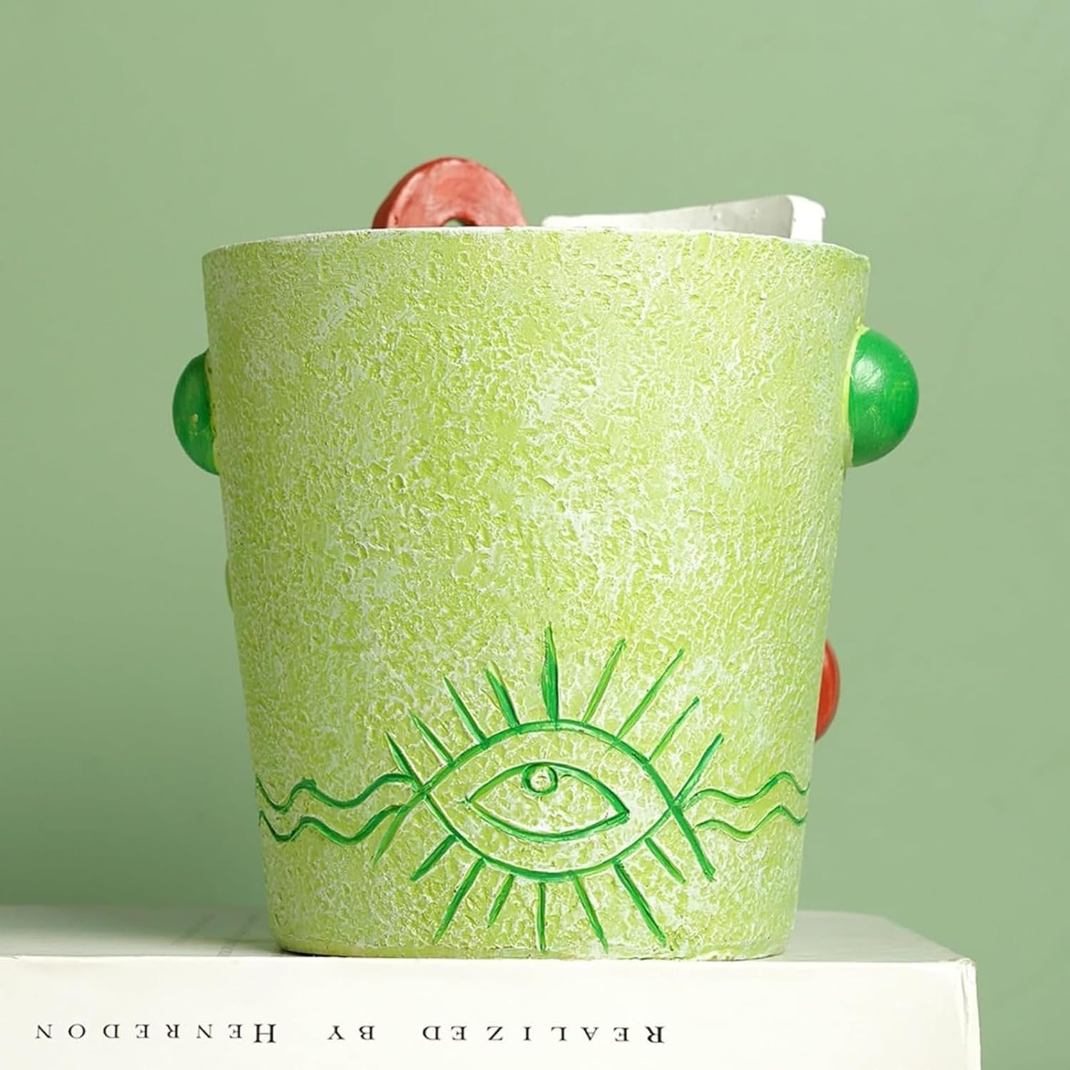 Mint Green Abstract Face Planter Pot/Picasso Flower Pot, Unique Head Planters for Indoor Plants, Abstract Face Decor