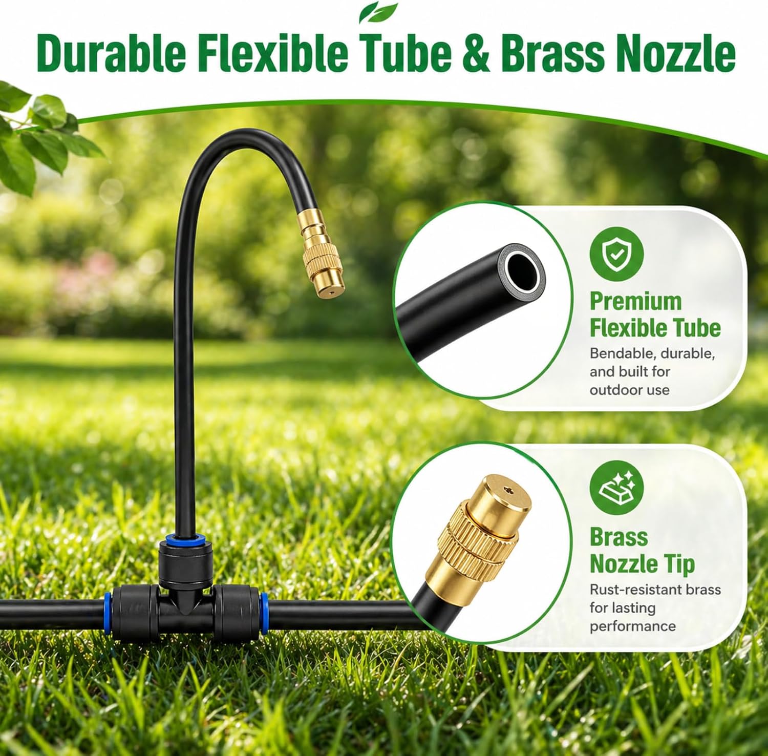 240FT Drip Irrigation System with Adjustable Nozzles | 1/4-Inch Tubing, Flexible Garden Layouts, Adjustable Spray and