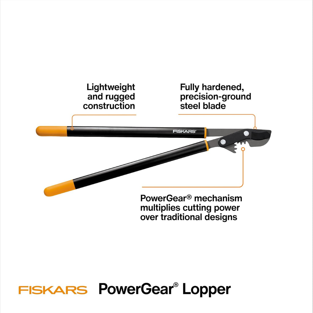 Fiskars 32” PowerGear Garden Bypass Loppers, Tree Trimmer, 2" Cut Capacity