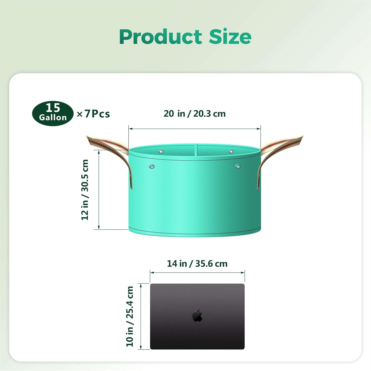 7 Pcs 15 Gallon Grow Bags, PE Garden Pots with Handle for Plants | Collapsible Gardening Supplies with Drainage Holes