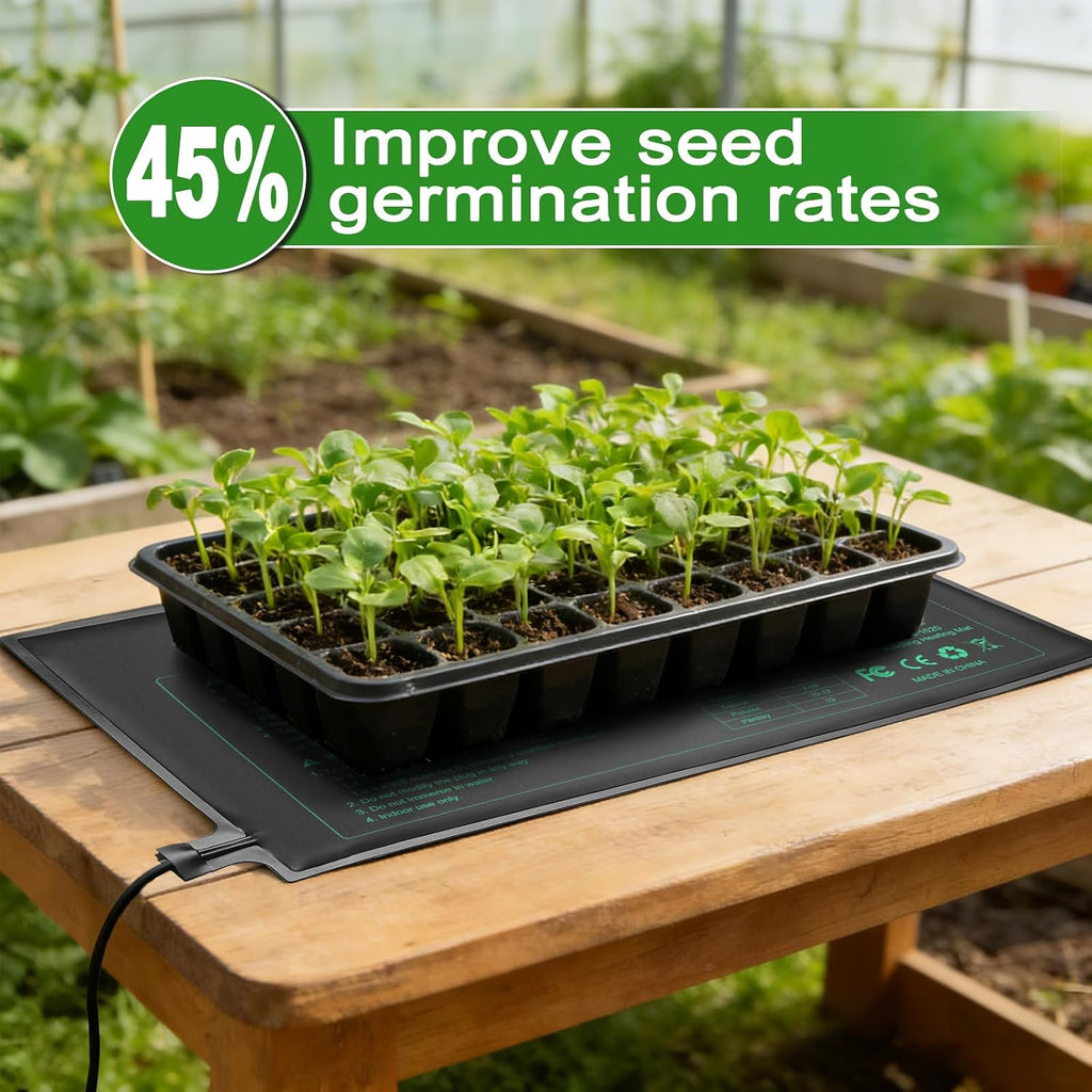 Bestio10"x 20.75" Seedling Heat Mat and Digital Thermostat Combo Set,MET & UL Certified Plant Heat Mat Heat mat for