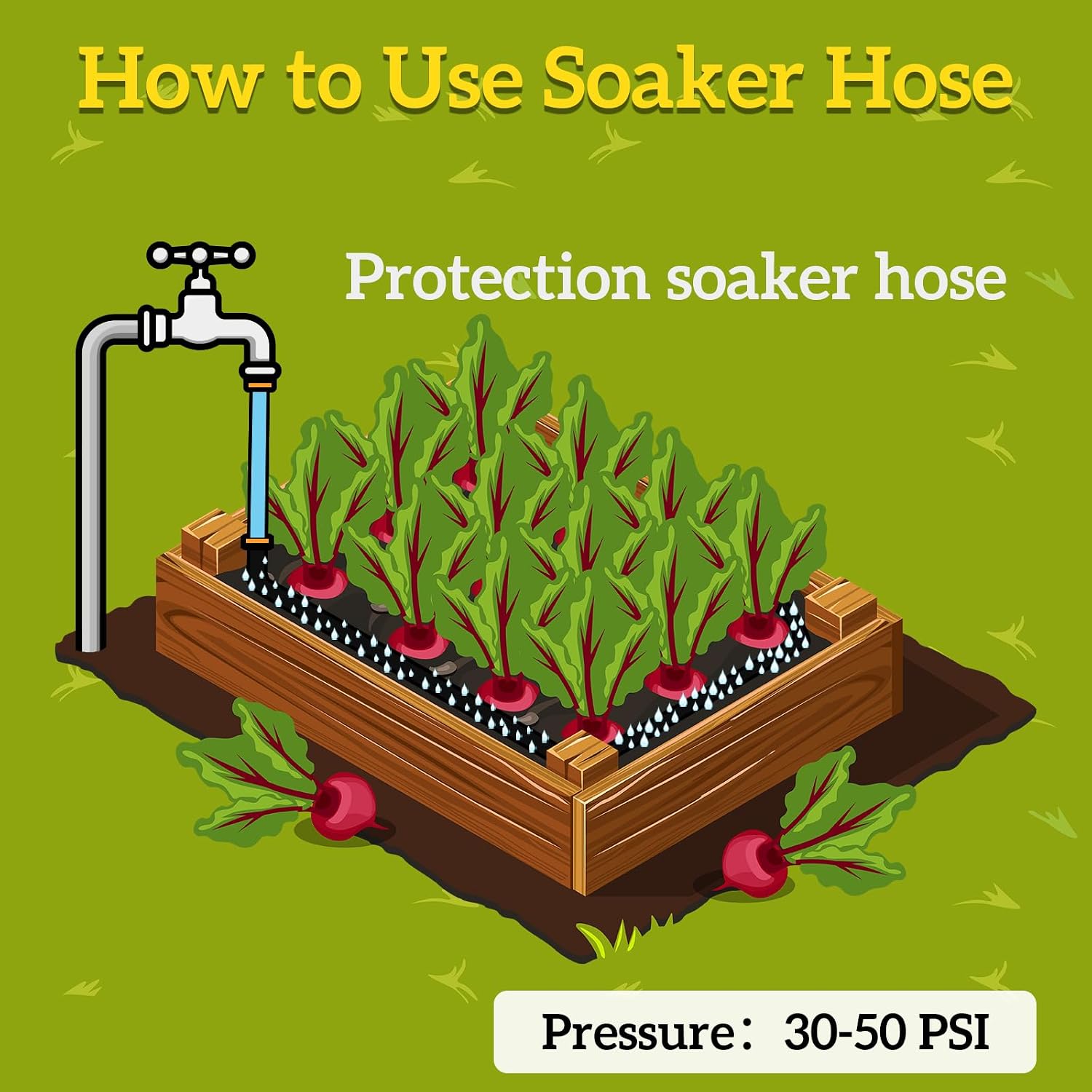 LINEX Flat Soaker Hose 30 ft for Garden Beds, 1/2'' x 15 ft 2 Pack Drip Hoses Irrigation Sprinkler Heavy Duty Save