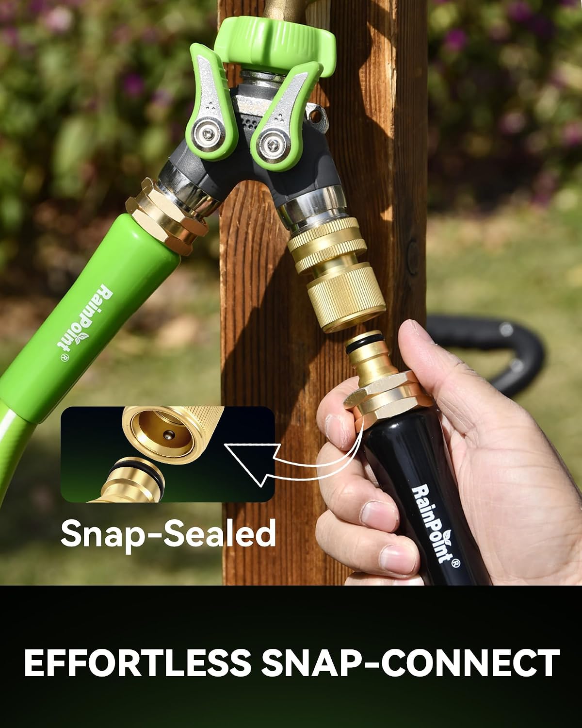 RainPoint Quick Connect Hose Fittings 3/4" GHT - Solid Brass Garden Hose Connectors, No-Leak Design & Universal Fit for