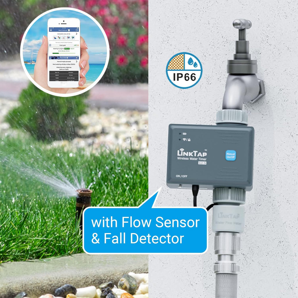 LinkTap G2S Smart Water Timer (Requires Gateway), Weather Adaptive | App-Controlled Irrigation, Intelligent Fault