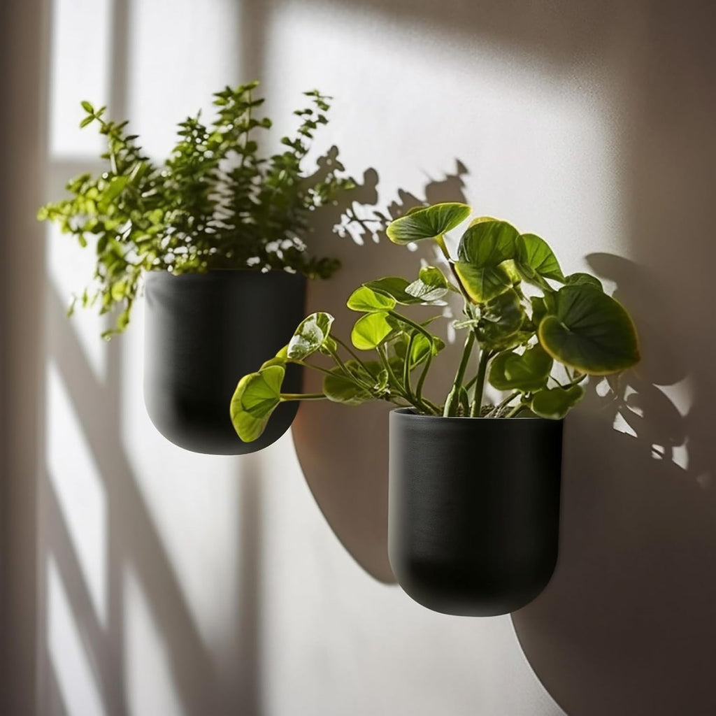 LA JOLIE MUSE Wall Hanging Planters for Indoor Plants，Hanging Flower Pots for Air Plants Succulent, Set of 2