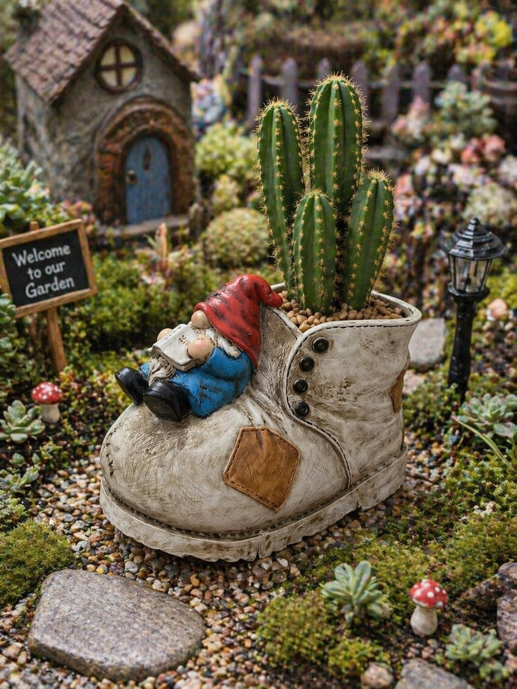 Cute Planter Gnome Plant Pots for Succulent Unique Resin Flower Pot with Drainage Hole Funny Gifts for Plant Lovers