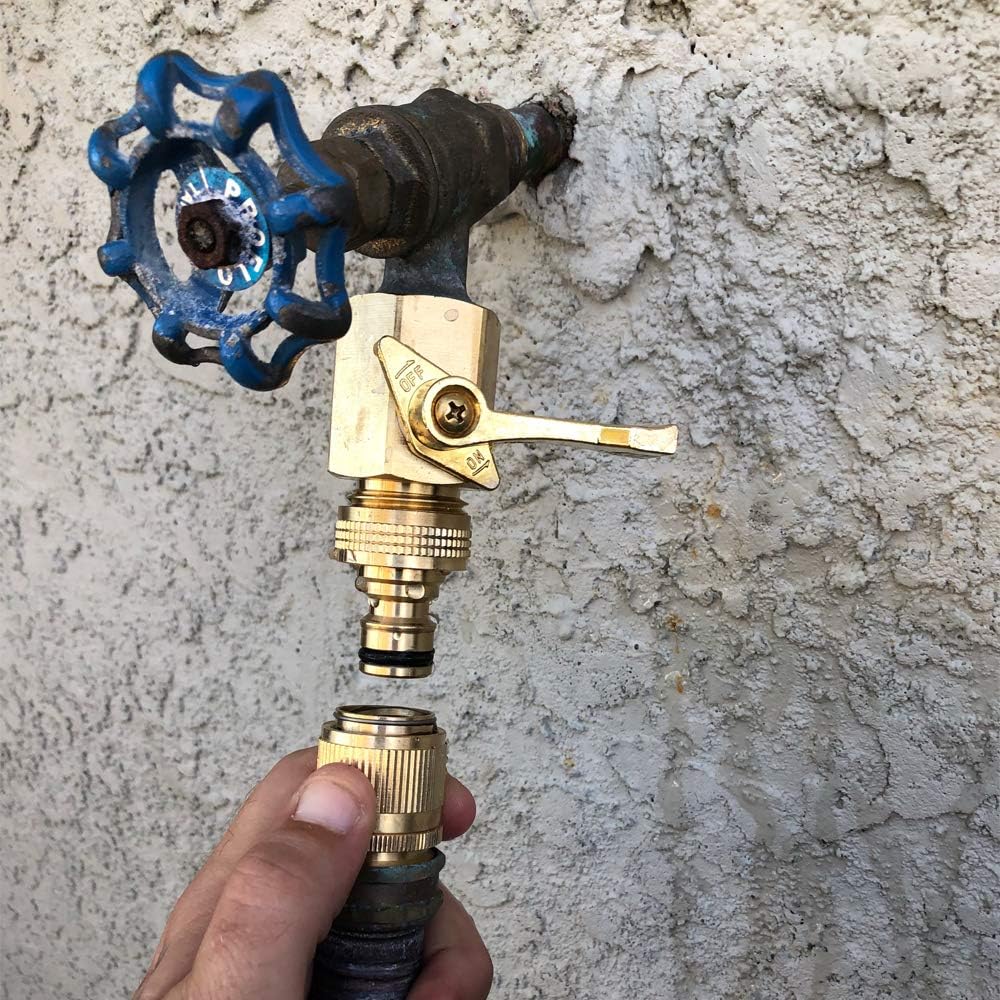 Garden Hose Quick Connect Solid Brass Quick Connector 3/4 inch GHT (4 Sets)