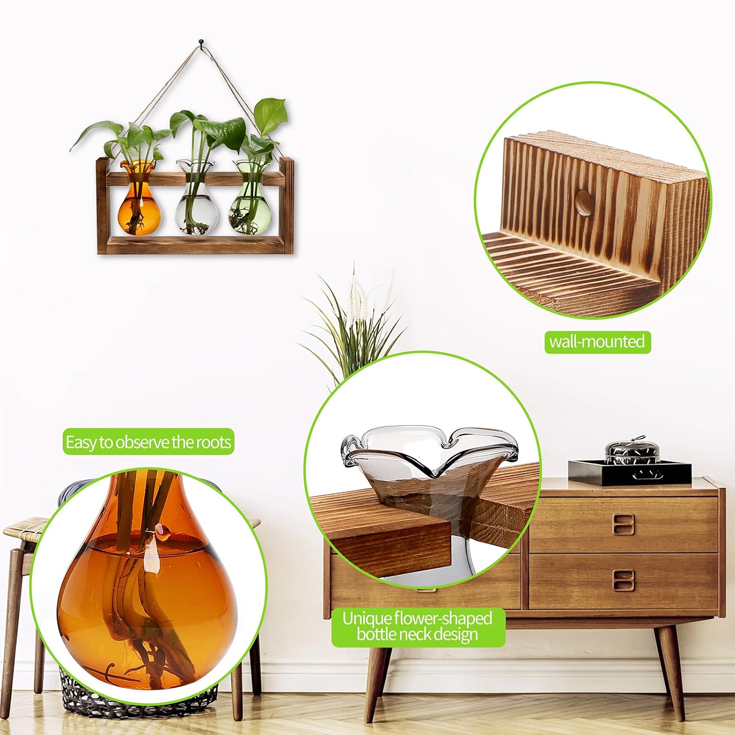 Plant Propagation Station Plant Terrarium Unique Birthday Gifts for Women | Plant Lovers Home Office Decor Planter with
