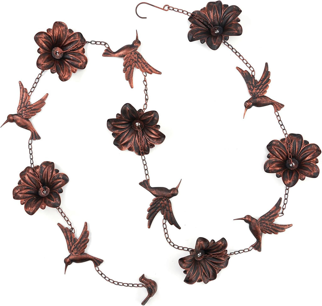 8.5FT Hummingbird Rain Chain,Rain Chains for Outside,Rainwater Catcher Chains, Outdoor Garden Yard Decor | Rainwater