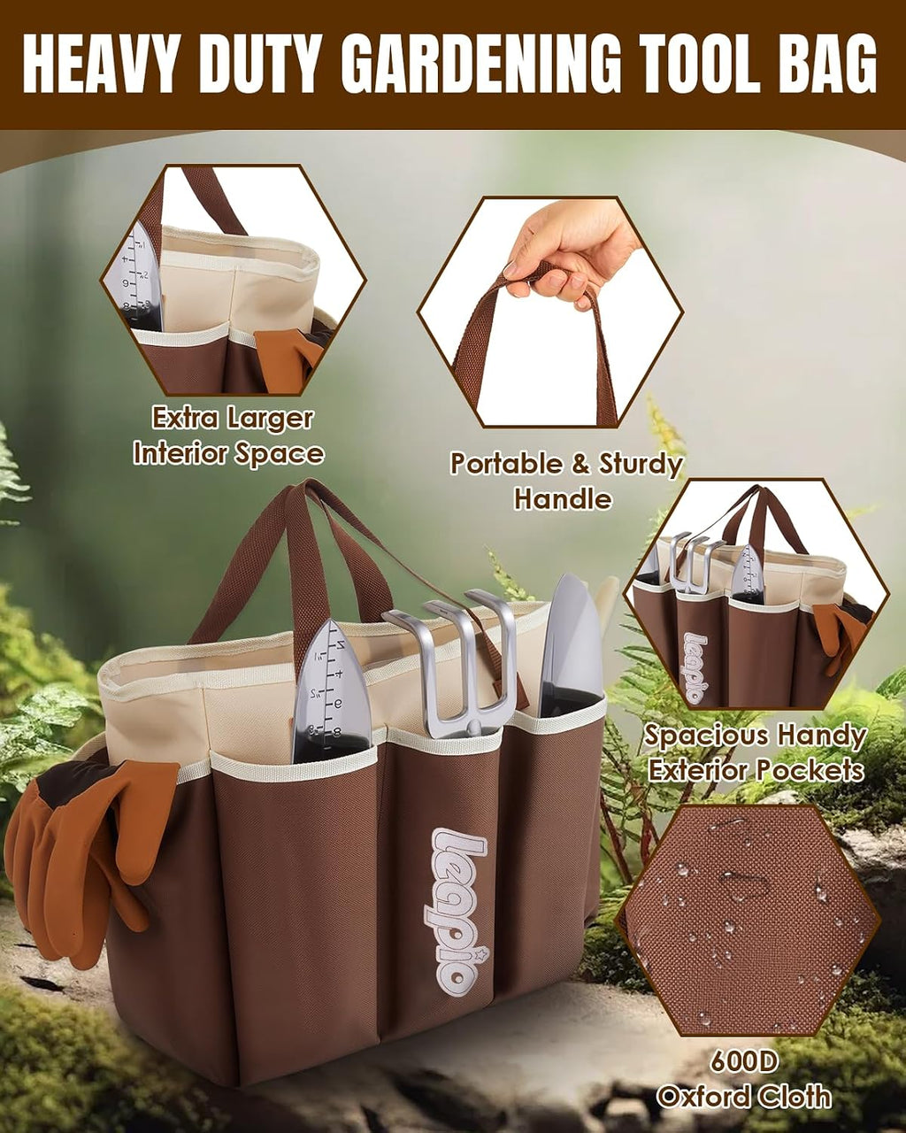 Gardening Gifts for Women Men, 12PCS Heavy Duty Garden Tools Set with Large Garden Bag and Gloves Pruning Shears