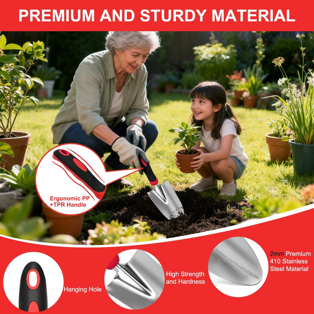 Yesker Gardening Tools 9-Piece Heavy Duty Garden Tool Set Gardening Supplies Gifts for Women Men Gardening Hand Tool