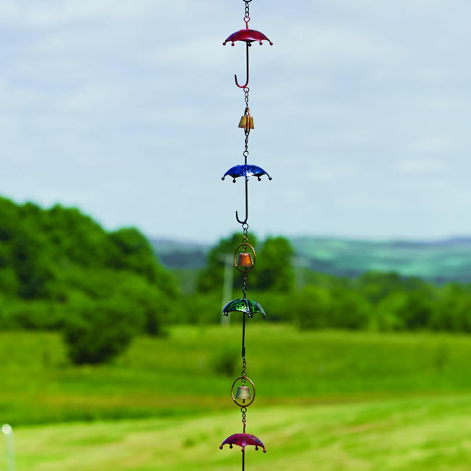 BestNest Set of 2 Ancient Graffiti Umbrella and Bell Multicolored Rain