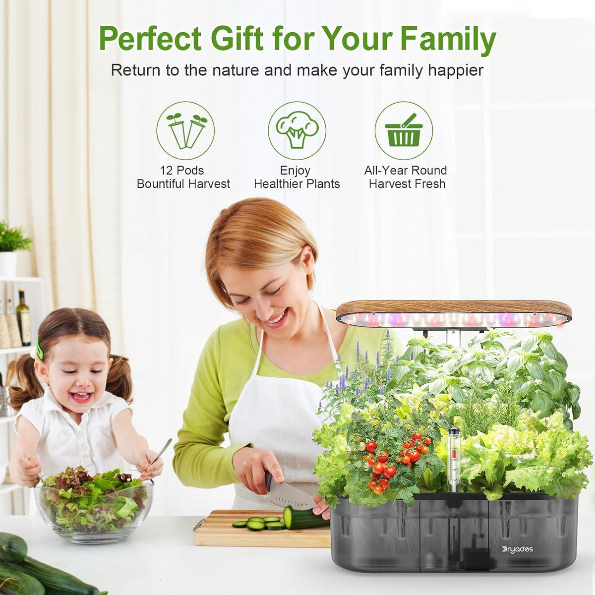 Hydroponics Growing System Indoor Garden: 12 Pods Indoor Herb Garden Kit with LED Grow Light Plant Germination Kit