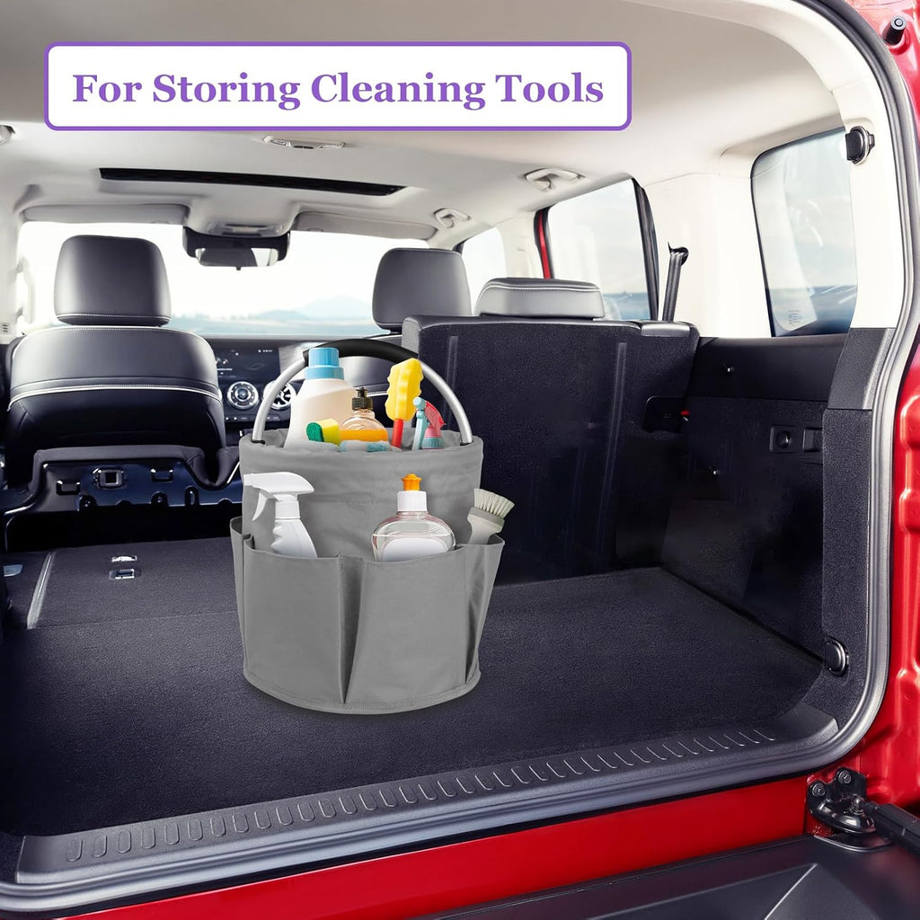 2Pack 17L Foldable Cleaning Supply Caddy with Handle, Portable Bucket Tool Organizer, Garden Tool Bag in 600D Oxford