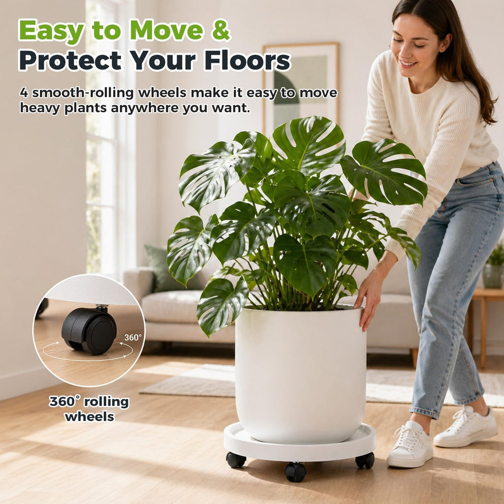 5 Pack Plant Caddy with Wheels Rolling Plant Stand with Wheels 10 Inch Plant Dolly Heavy Duty Large Potted Plant Mover
