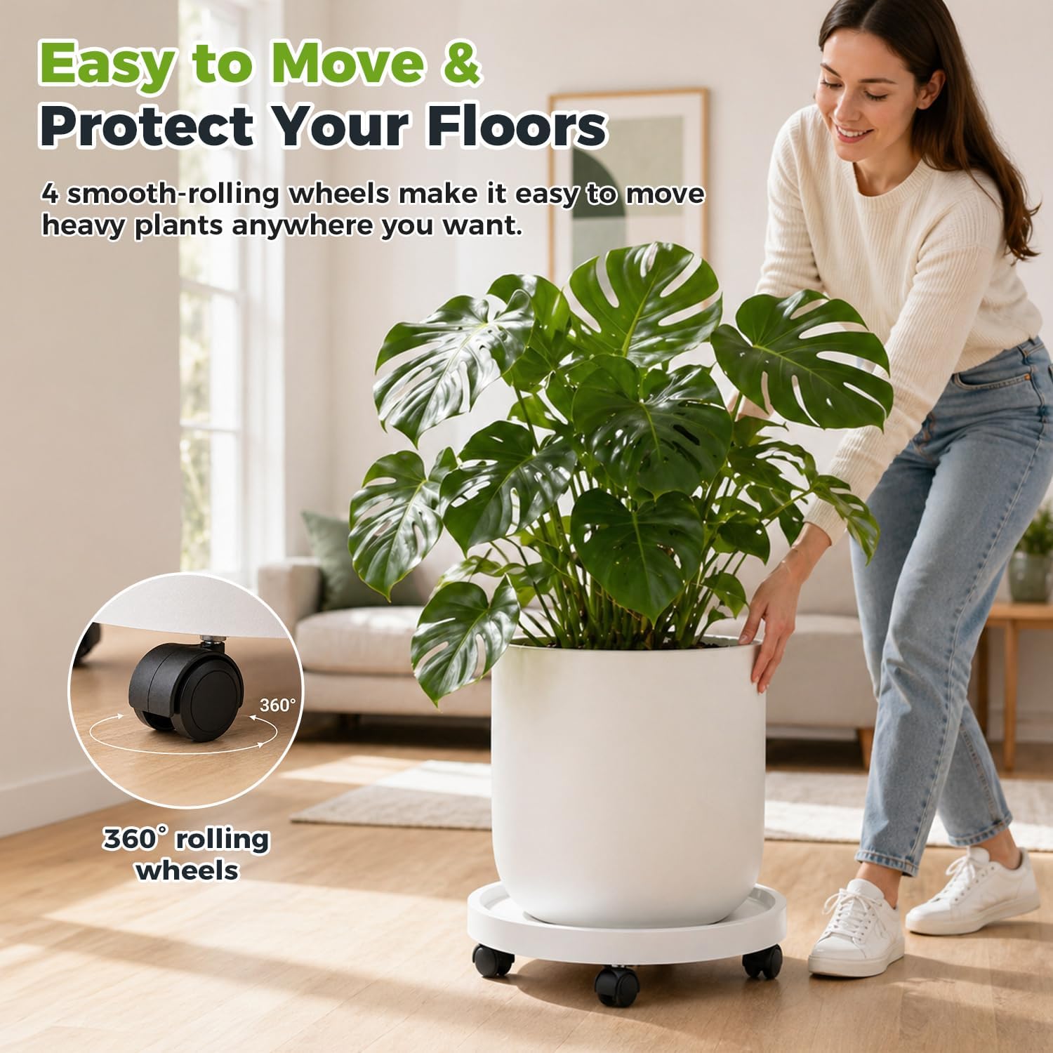 5 Pack Plant Caddy with Wheels Rolling Plant Stand with Wheels 10 Inch Plant Dolly Heavy Duty Large Potted Plant Mover