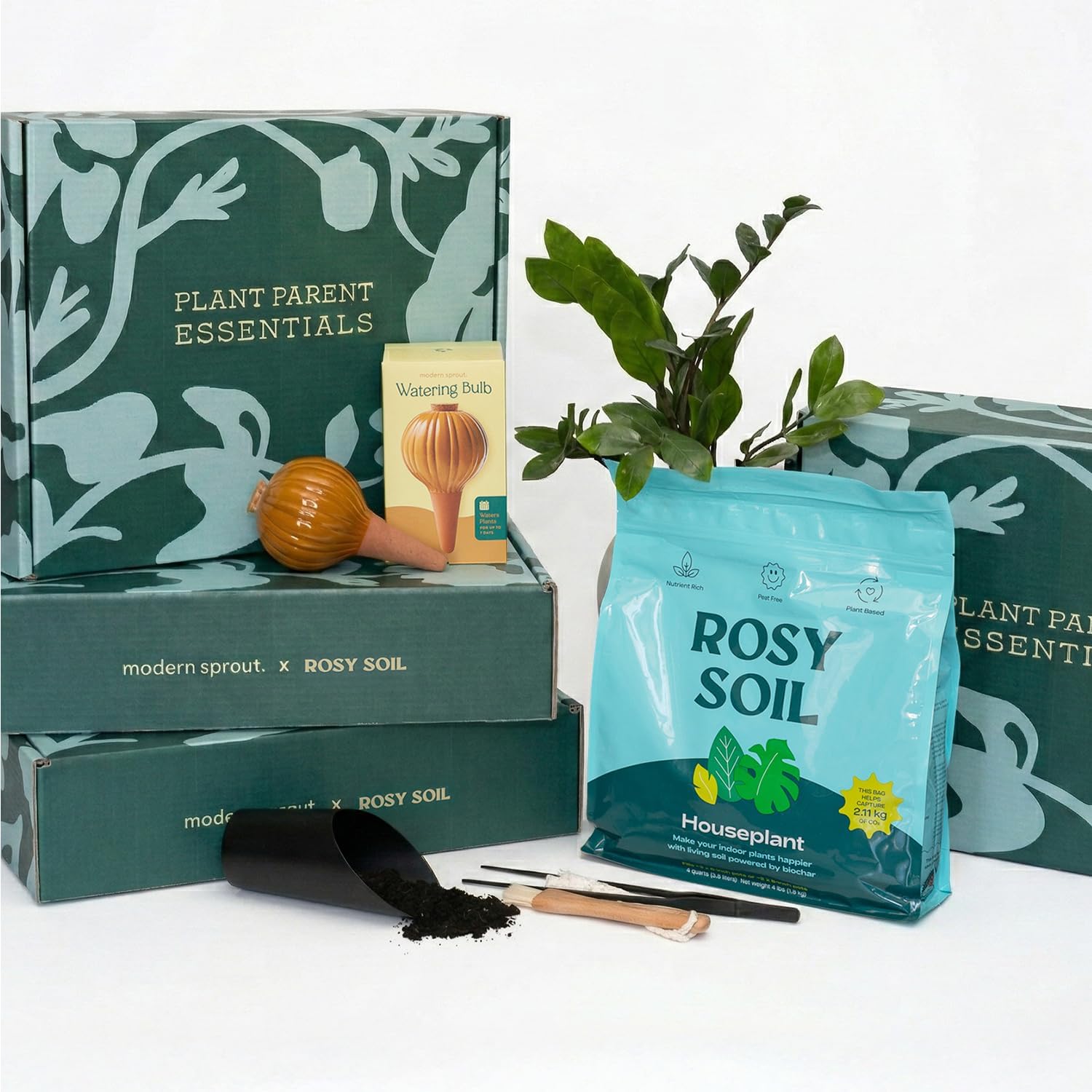 Rosy Soil Plant Parent Essentials Gift Box, Indoor Plant Kit | Gift for Plant Lovers, Gardening Tool Kit, with