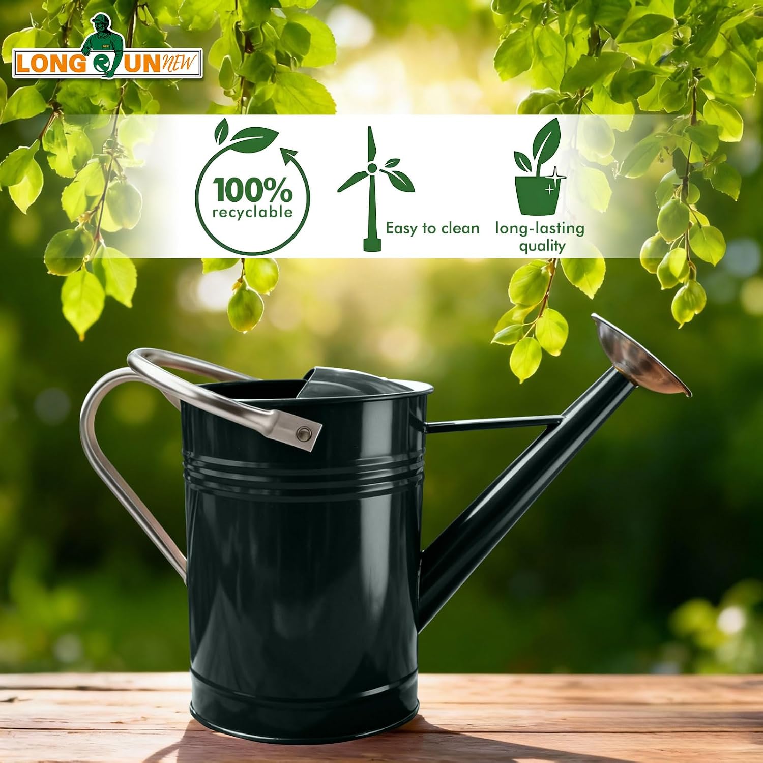 Galvanized Iron Watering Can for Indoor Plants, DIY Watering Cans for House Plant Garden Flower, Long Spout Water Can