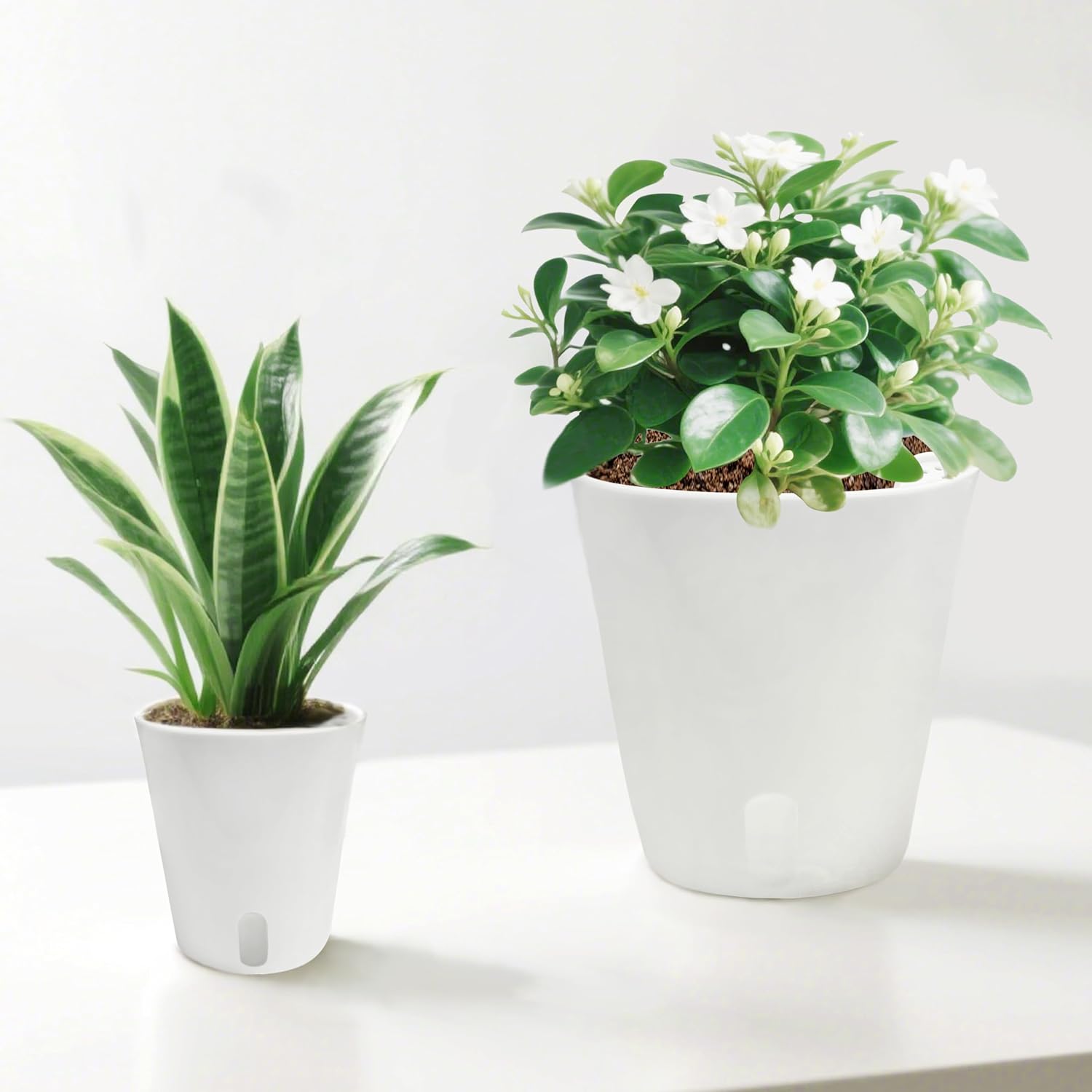 TCBWFY 5 Inch Self Watering Pots for Indoor Plants,5 Sets Self Watering Planter Pots with Visual Water Level Window and