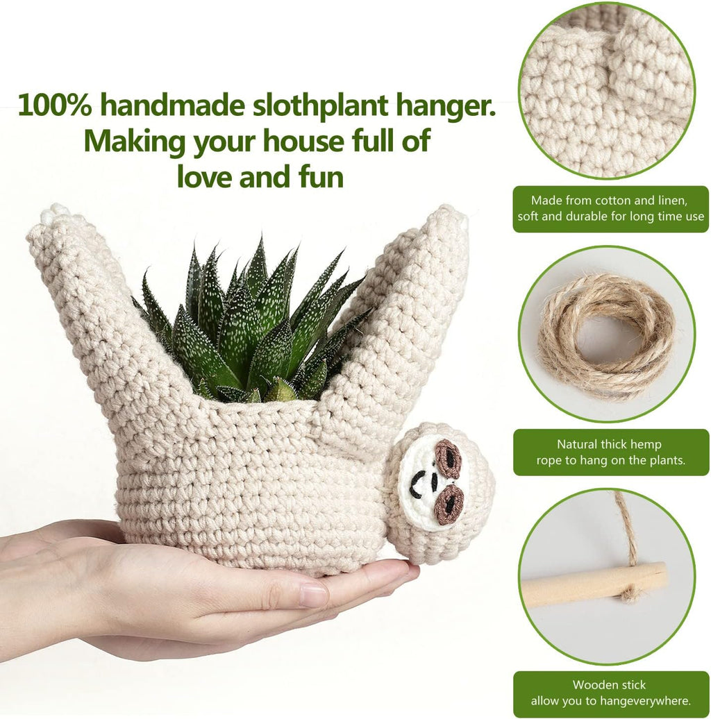 Sloth Gifts Sloth Plant Hanger Plant Gifts Macrame Hanging Planter | Succulent Pot Hanging, Plant Lovers, Home Decor, 5