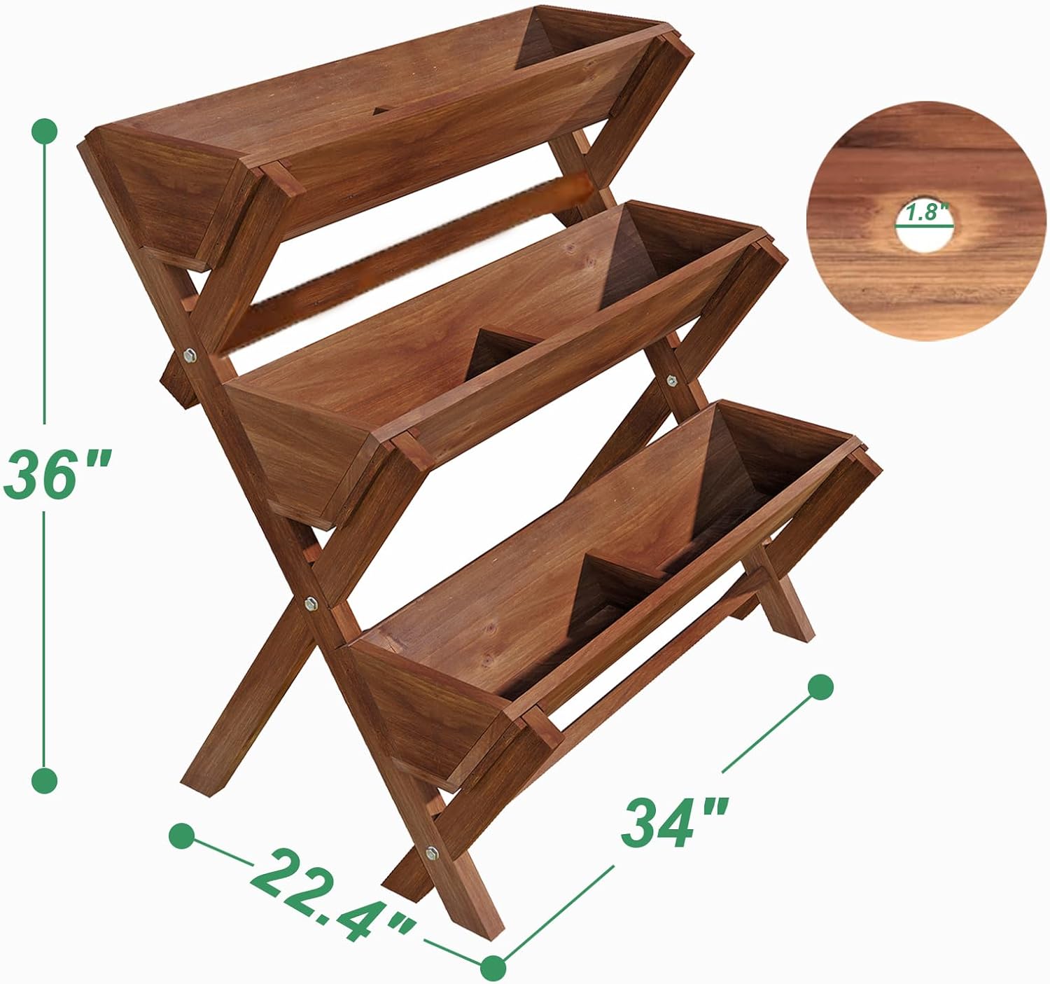 3 Tier Vertical Garden Planter,Raised Garden Bed,Planter Box,Fir Wood Freestanding Elevated Herb Stand Tower,Flower