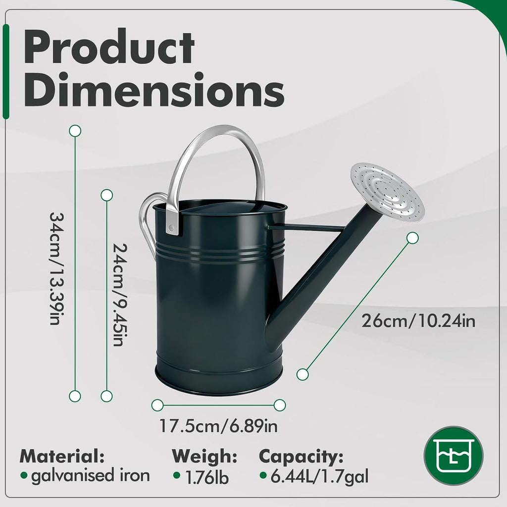 Galvanized Iron Watering Can for Indoor Plants, DIY Watering Cans for House Plant Garden Flower, Long Spout Water Can