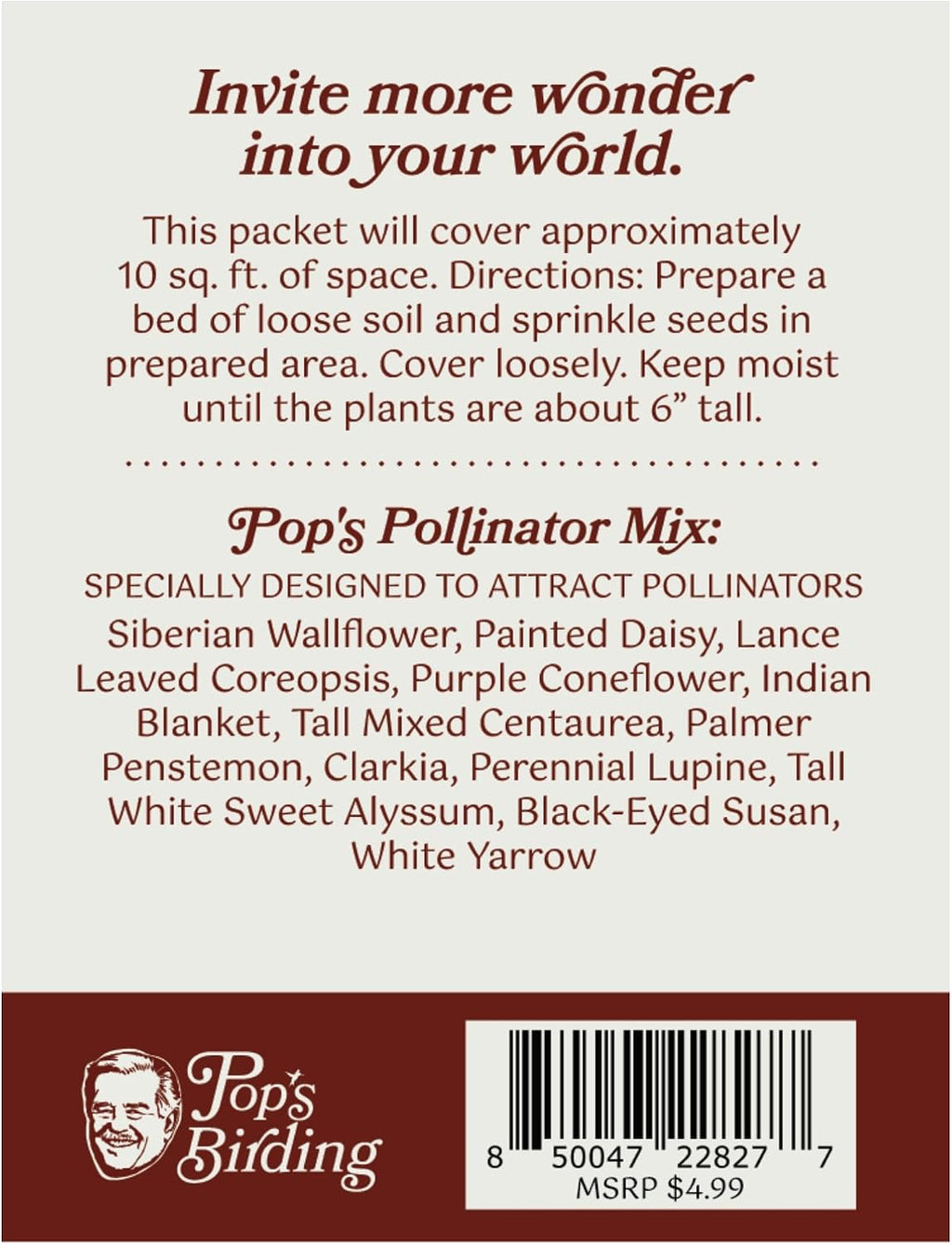 Pop's Birding Hummingbird & Butterfly Wildflower Seed Mix (12-Pack)